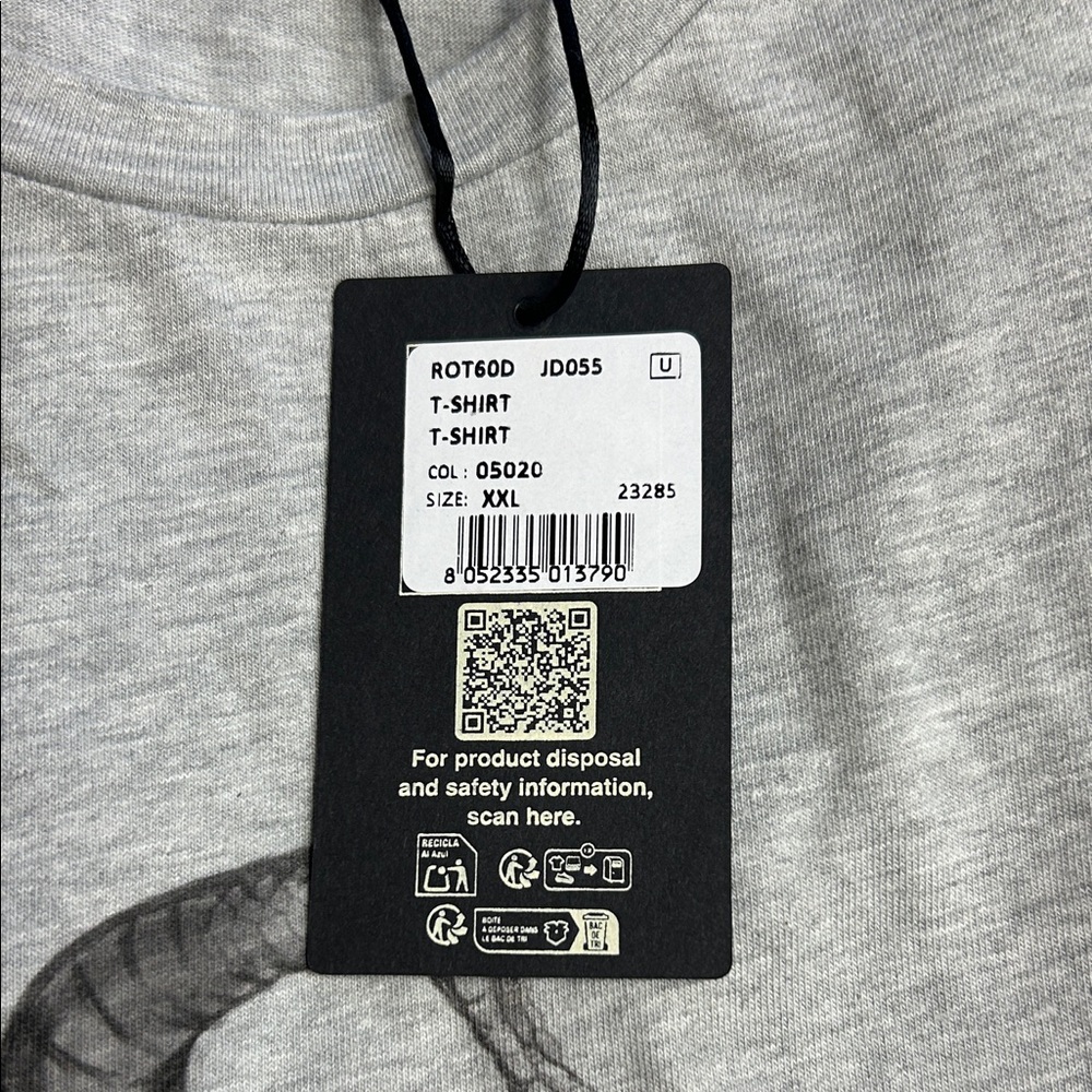 Roberto Cavalli Gray Short Sleeve Tee with Snake Graphic - Picture 4 of 7